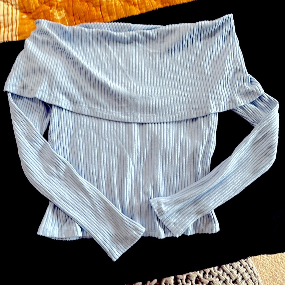 Urban outfitters off shoulder ribbed long sleeve top